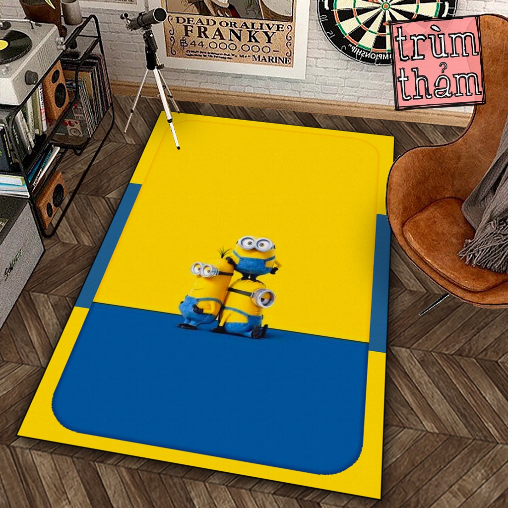 Thảm Trang Trí Ba Chú Minion Decor Góc Học Tập Làm Việc Phòng Ngủ Phòng Khách Văn Phòng
