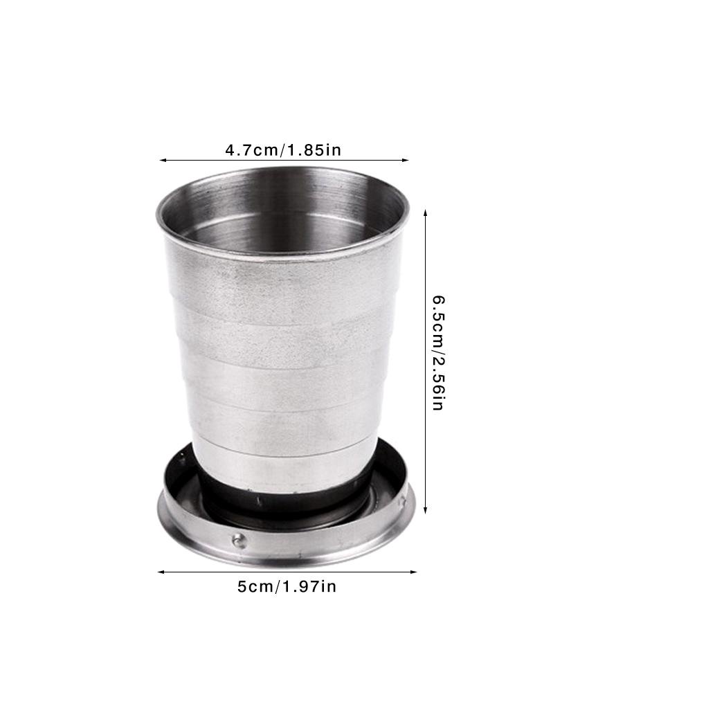 Cốc Uống Nước Bằng Thép Không Gỉ Có Thể Gấp Gọn Tiện Dụng Mang Theo Du Lịch