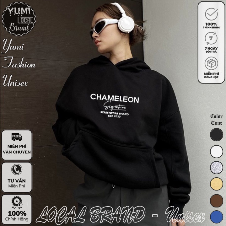 Áo Hoodie Chameleon Local Brand Unisex nỉ bông cao cấp dày - Áo Khoác Nỉ Form Rộng