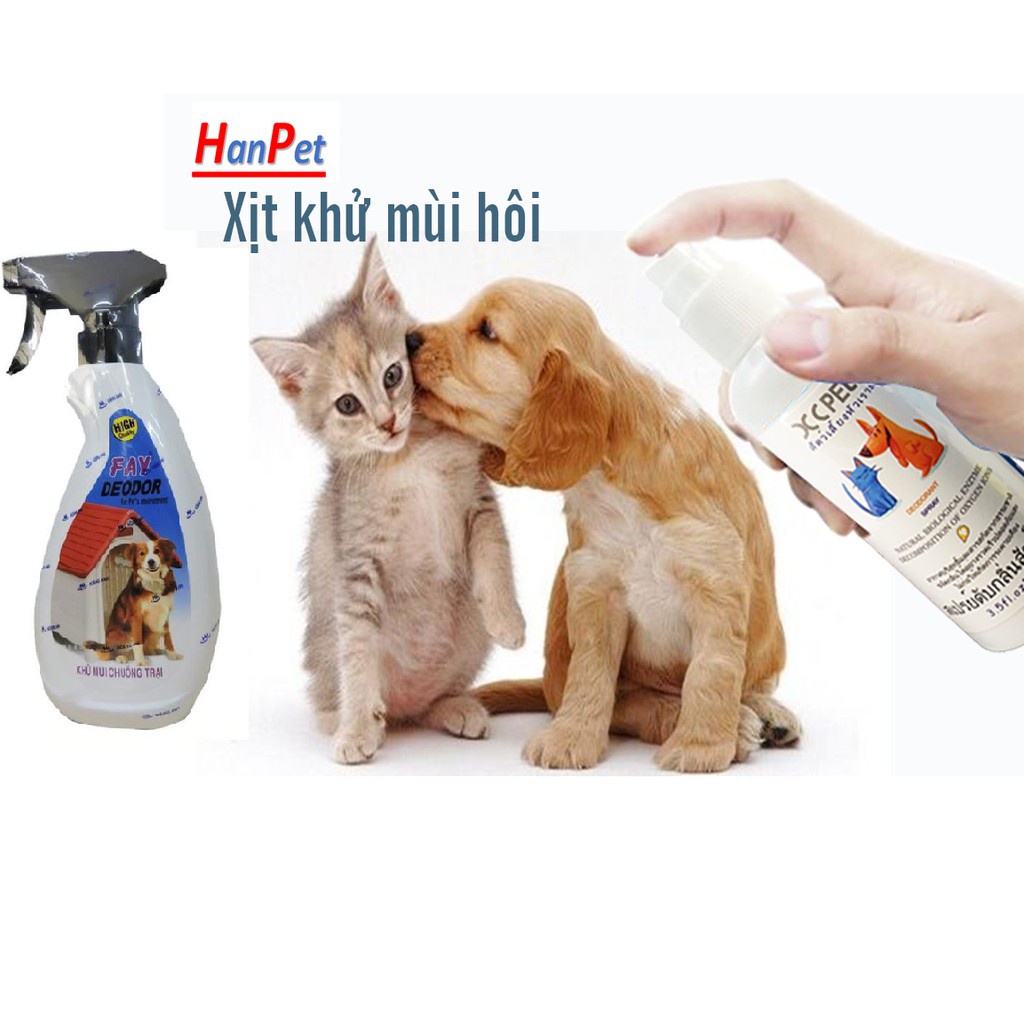 Doremiu- XC PET 100ml (thailand) Xịt thơm khử mùi hôi cát mèo và mùi hôi trên cơ thể chó mèo