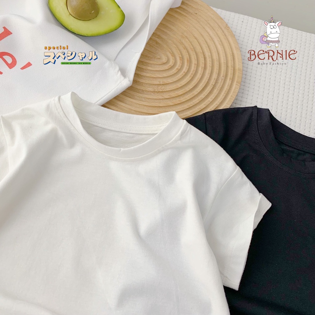 Áo phông trơn cộc tay basic đen trắng Bernie cho bé