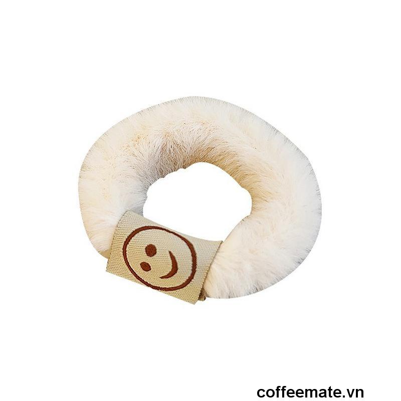 【coffeemate】⚡Dây Buộc Tóc Lông Mịn Mẫu Mặt Cười Thời Trang Mùa Đông Mới Của Hàn Quốc Dễ Thương