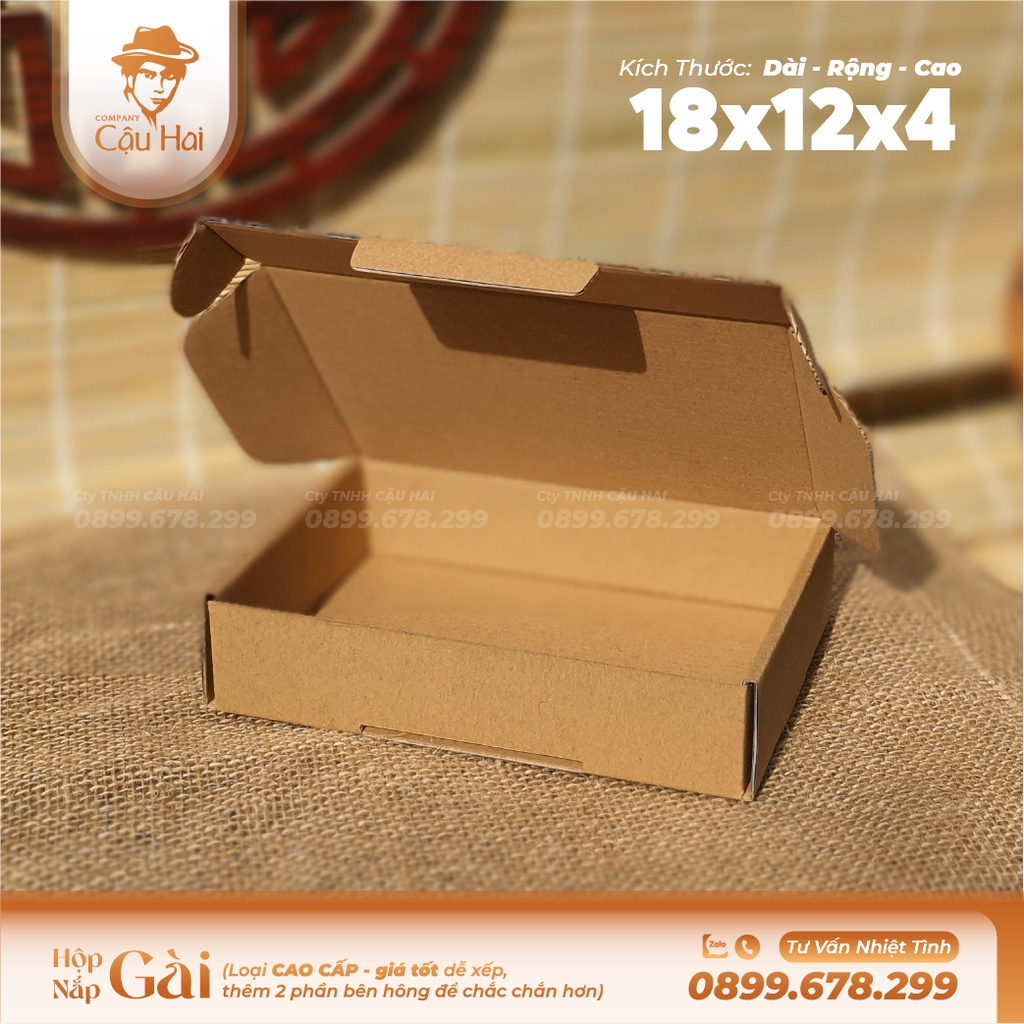 Set 50 hộp carton nắp GÀI 18x12x4