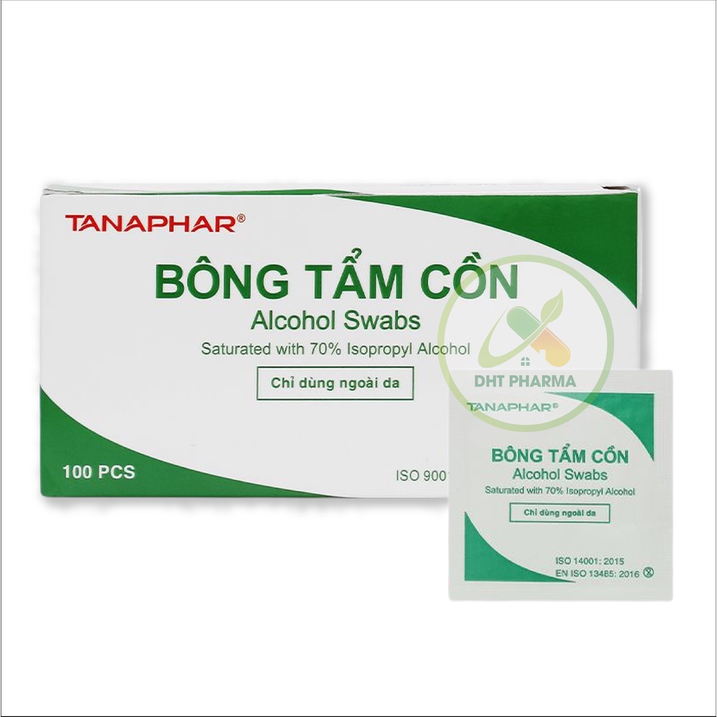 Gạc Tẩm Cồn Sát Khuẩn, Bông Tẩm Cồn Y Tế Tiệt Trùng Sát Trùng, Cồn Khô Alcohol Pads TANAPHAR