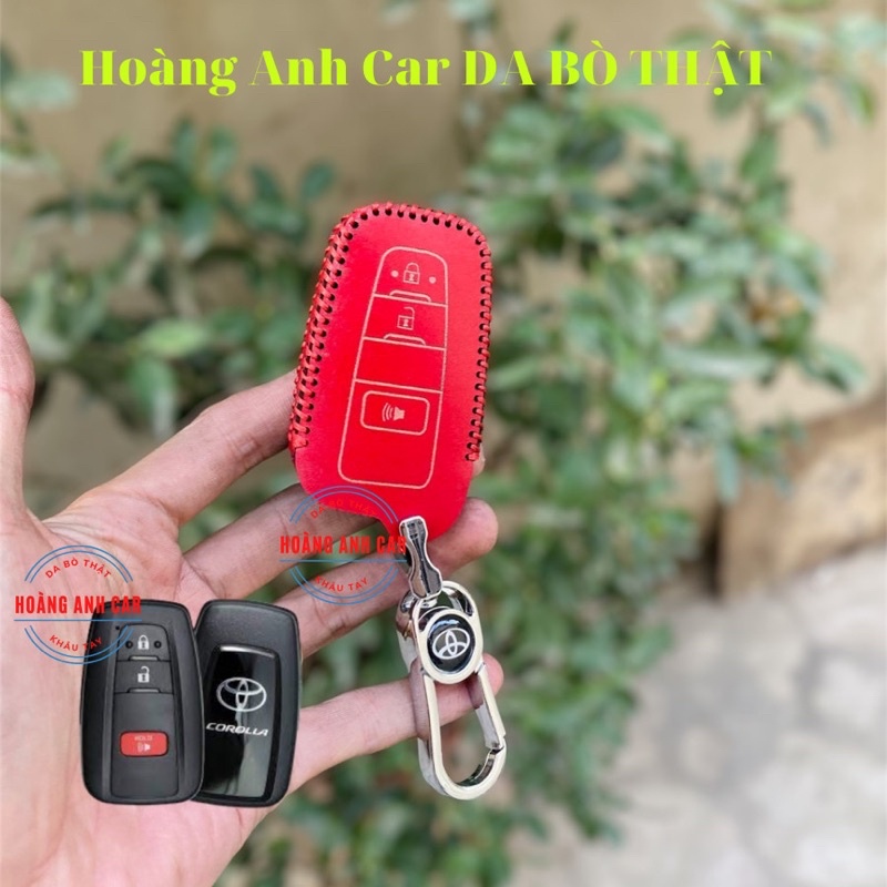 Bao da chìa khoá Toyota Corolla Cross handmade da thật, Corola Cross Khâu tay thủ công