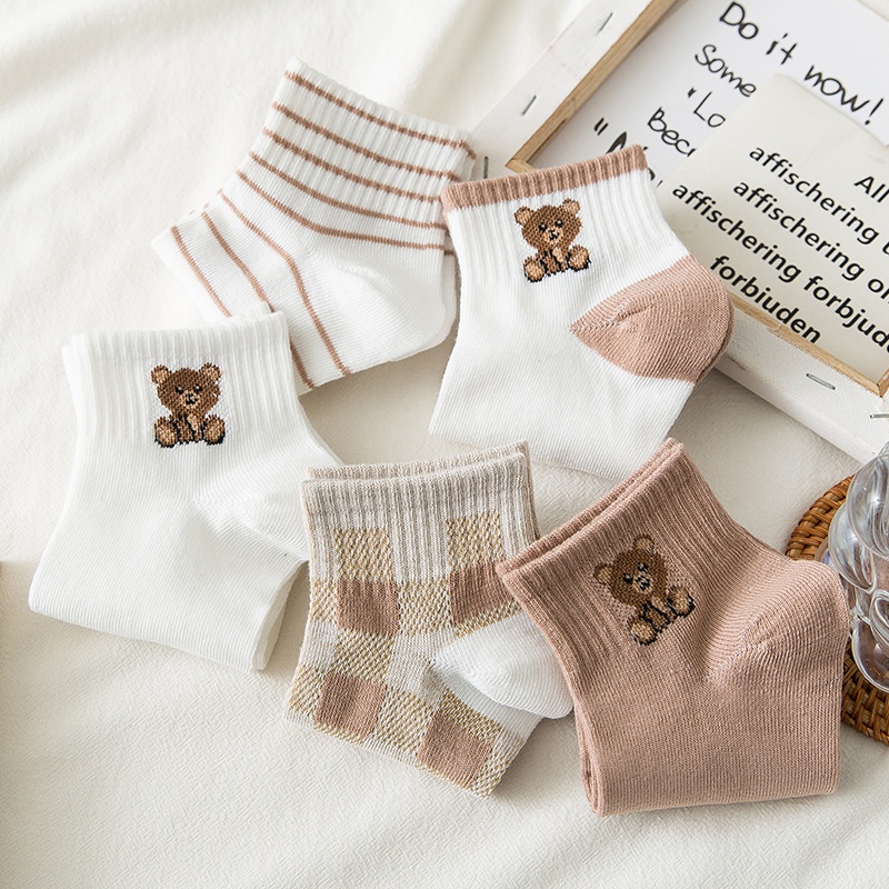 Tất gấu cổ ngắn nữ thời trang