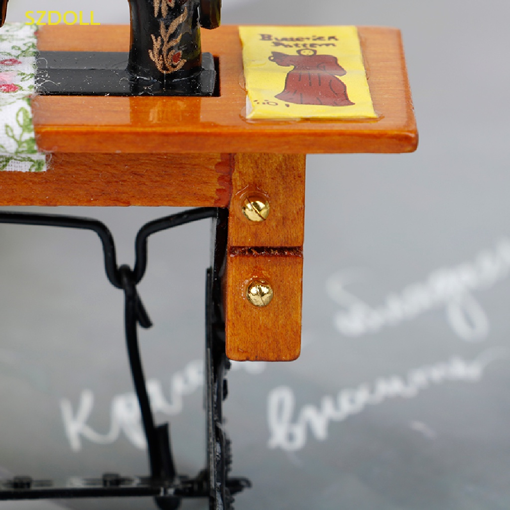 Máy May Mini Phong Cách Vintage Tỉ Lệ 1 / 12 Trang Trí Nhà Búp Bê