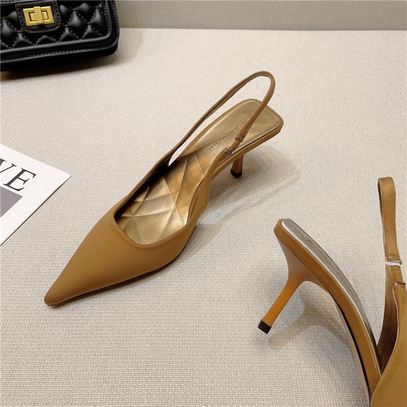Hàng Có Sẵn Malaysia Giày Cao Gót Sandal Mũi Nhọn Dây Đeo Thanh Lịch Cho Nữ
