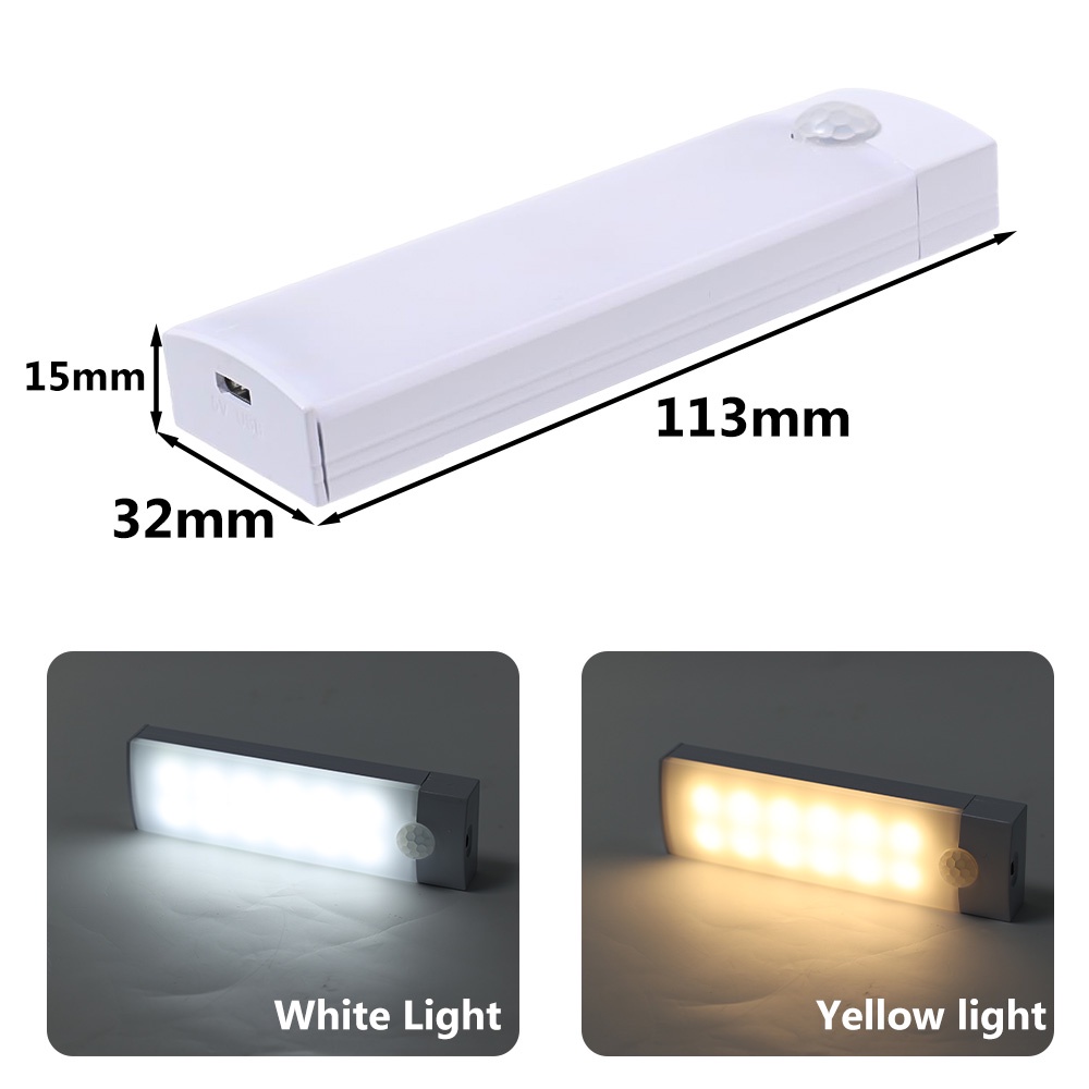 Đèn Đọc Sách Bảo Vệ Mắt 16 Led Cảm Ứng Chuyển Động Tiết Kiệm Năng Lượng Sạc USB Dùng Trong Nhà / Phòng Ngủ / Cầu Thang