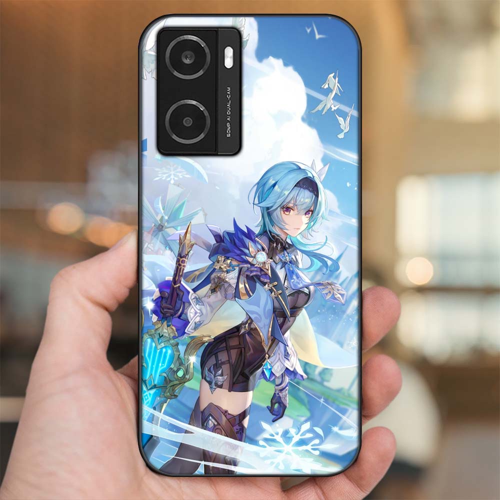 Ốp lưng Oppo A77s viền đen in hình Eula Genshin Impact