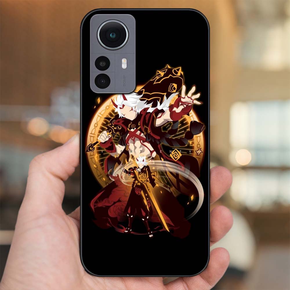 Ốp lưng Xiaomi 12 Pro 5G viền đen in hình Arataki Itto Genshin Impact
