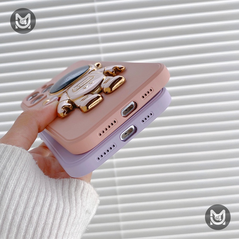 Ốp Điện Thoại Silicon Dẻo Vuông Hình Phi Hành Gia Có Giá Đỡ Cho Xiaomi Redmi Note 11T 11S 10 5G Note 9 9S 9Pro 8 8Pro