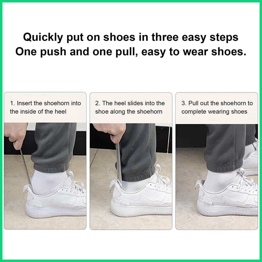 Dụng Cụ Hỗ Trợ Mang Giày Bằng Thép Không Gỉ Tay Cầm Dài Tiện Dụng Cho Nam Và Nữ