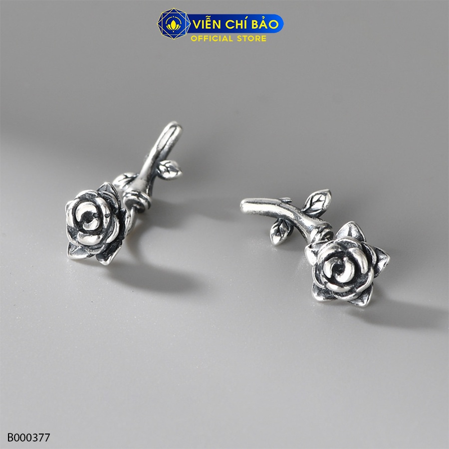 Bông tai hoa hồng chất liệu bạc Thái mới thời trang phụ kiện trang sức nữ Viễn Chí Bảo B000377