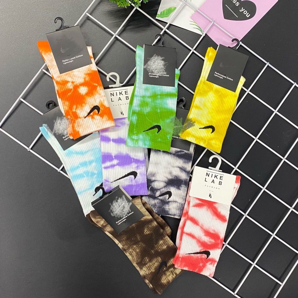 Vớ Cotton Dài Màu Nhuộm Phong Cách Thể Thao Thời Trang Cho Nam Và Nữ