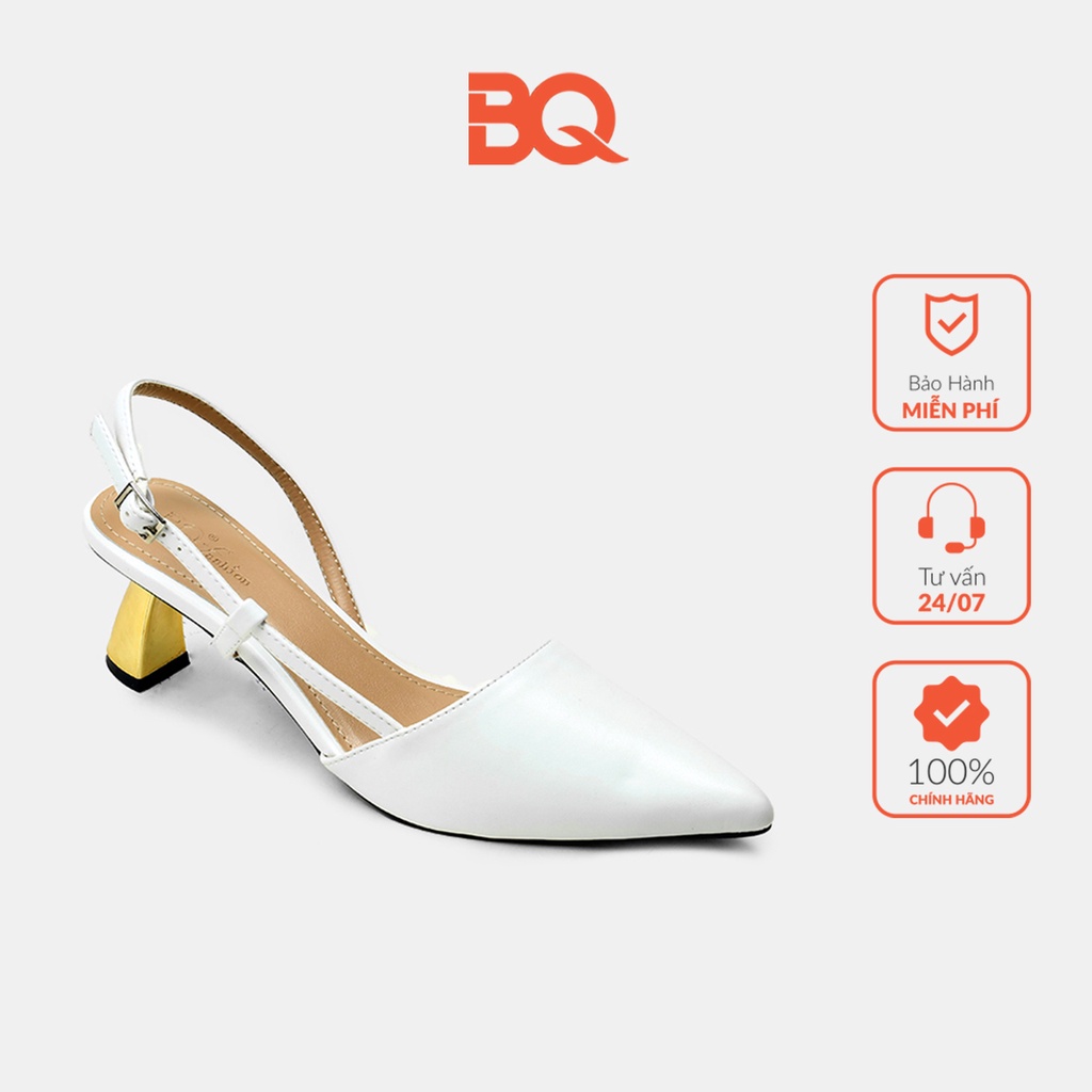 Giày cao gót nữ công sở 5p bít mũi nhọn phối gót vàng BQ GB TP13551