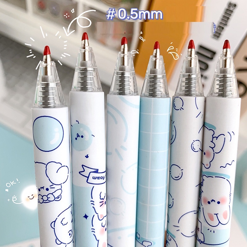 Bút Gel Mực Đen Ngòi 0.5mm Kiểu Hoạt Hình Dễ Thương Cho Học Sinh - Yala