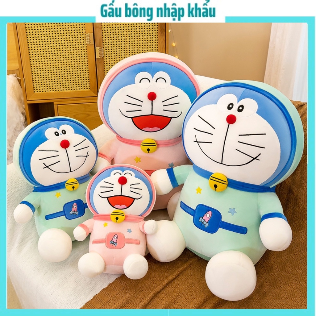 Gấu bông Doreamon phi hành gia, gấu bông dễ thương kích thước 30 50 và 75cm, chất liệu miniso bông trắng tin khiết
