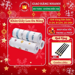 Cuộn 220 tờ khăn giấy lau đa năng, Khăn giấy lau bếp 2 mặt siêu thấm hút
