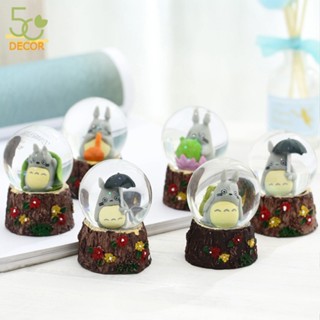 Quả cầu pha lê Totoro phát sáng, quả cầu tuyết đổi màu trang trí bàn, quà tặng, quà lưu niệm độc đáo