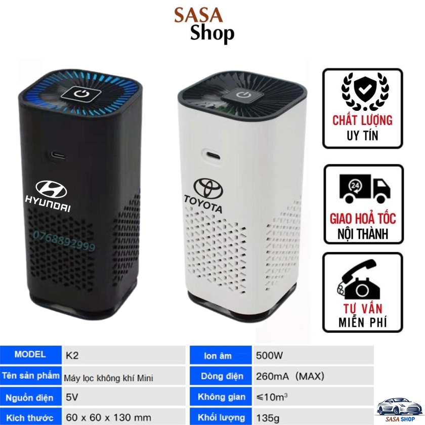 Mua Máy Lọc Không Khí Mini Dùng Trên Ô Tô, Để Bàn K2 Portable Air
