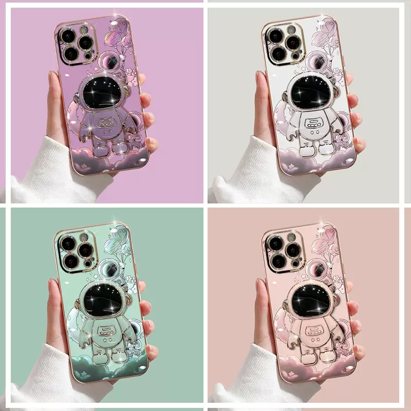 Ốp Điện Thoại Có Giá Đỡ Hình Phi Hành Gia Cho Samsung A20s Samsung A02s Samsung A03core Samsung A10 Samsung A10s Samsung A11 Samsung A12 / M12