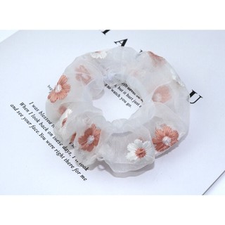 Dây buộc tóc scrunchies thêu hoa