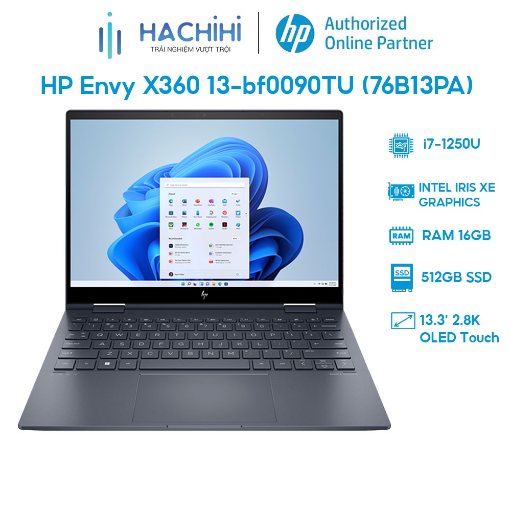 Laptop HP Envy X360 13-bf0090TU (76B13PA) (i7-1250U | 16GB | 512B | Intel Iris Xe Graphics | 13.3' 2.8K OLED Touch)