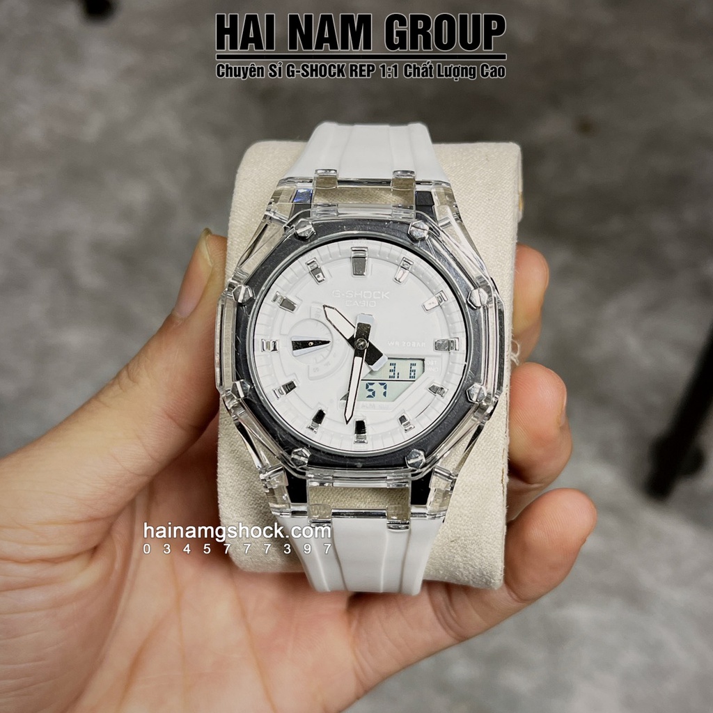 Đồng hồ nam G-SHOCK GA-2100-1A Custom Gen 3 Full White Transparent | GA 2100 Custom Gen 3 | GA 2100 Rainbow Gen 3
