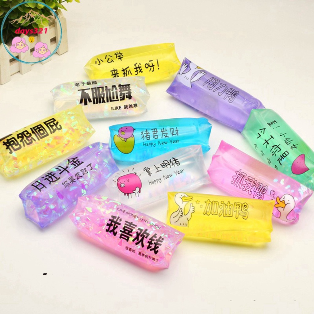 Đồ chơi TÚI TRƯỢT Kim Tuyến Chữ Squishy Gudetama trơn tuồn tuột trượt đố anh bắt được em bóp vui giải hòa căng thẳng