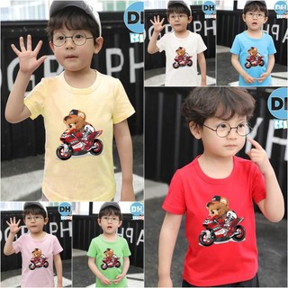 Áo thun cho bé trai cotton mịn, mát, thoải mái cho bé - Xe Moto - DHKID1019