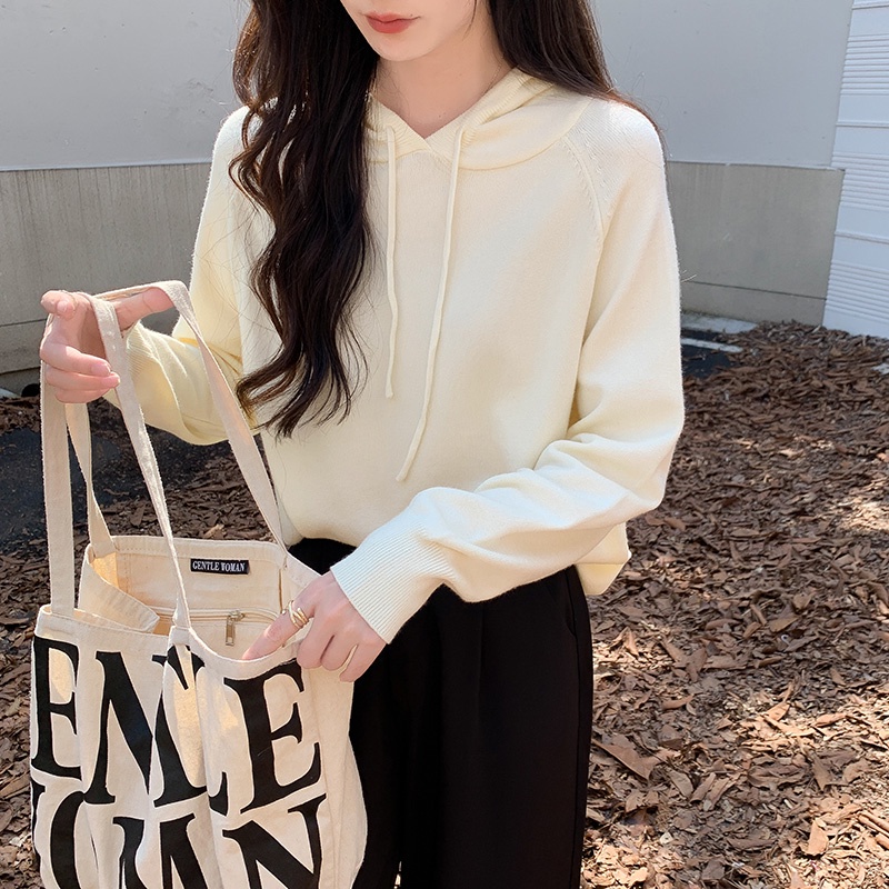 Áo Hoodie Dáng Rộng Màu Sắc Đơn Giản Phong Cách Hàn Quốc