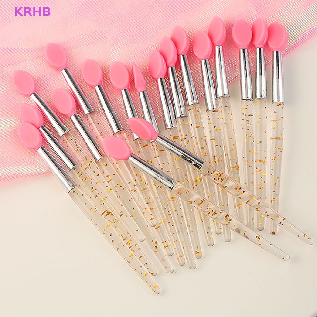 Set 10 Cọ Trang Điểm Mắt Môi Với Đầu Cọ Silicon Mềm Tiện Lợi Mới