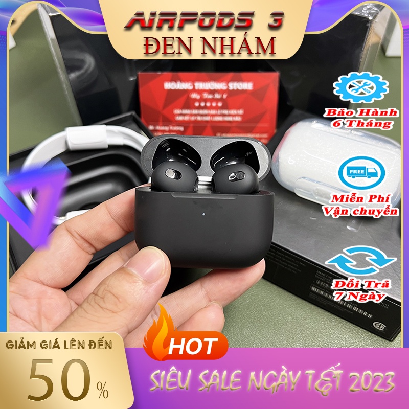 Tai Nghe Bluetooth AP3-Đen + Ốp Bảo Vệ Cao Cấp, Full Chức Năng, Đổi Tên, Định Vị. (Lỗi Đổi Mới)
