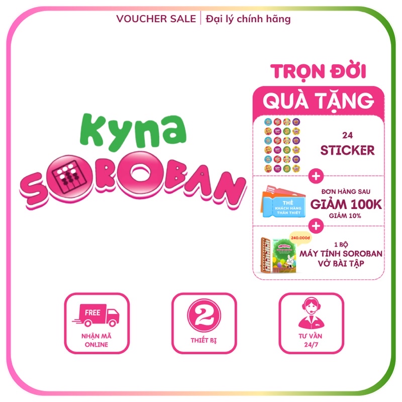 - Voucher mã học Toán Kyna Soroban cho bé