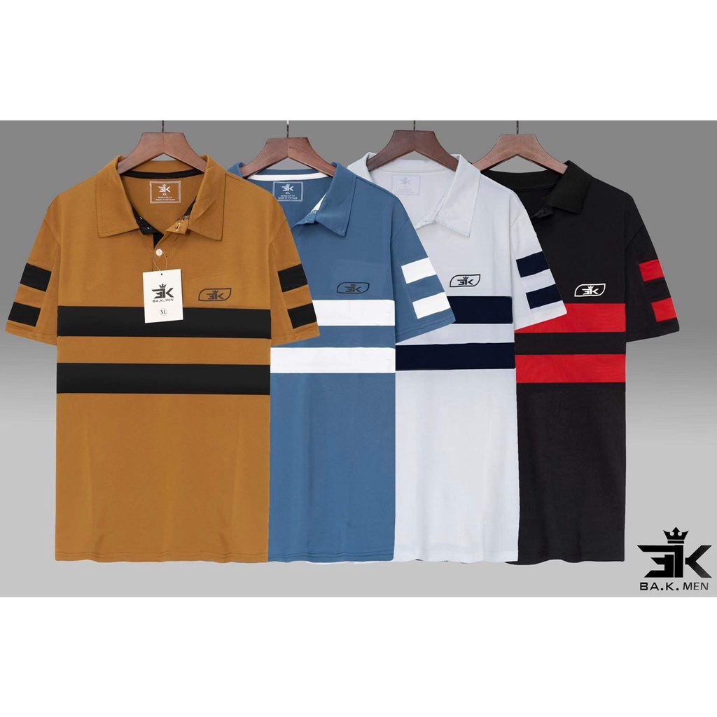 Áo polo nam - Áo thun polo kẻ phối sườn chất liệu cá sấu cotton mềm đẹp chuẩn dáng thời trang