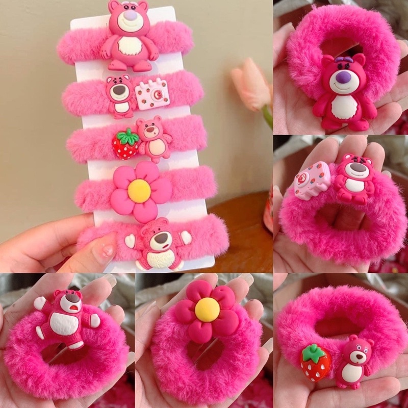 SET 5C cột tóc gấu dâu SCURUNCHIES