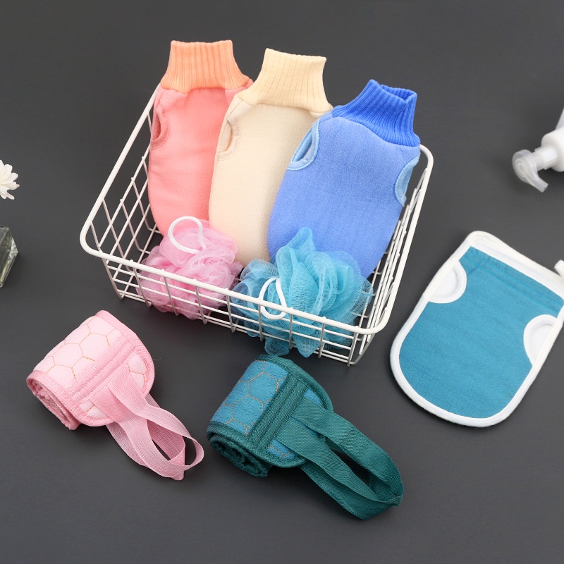 Bộ Bông Tắm, Chà Lưng, Găng Tay Tẩy Tế Bào Chết