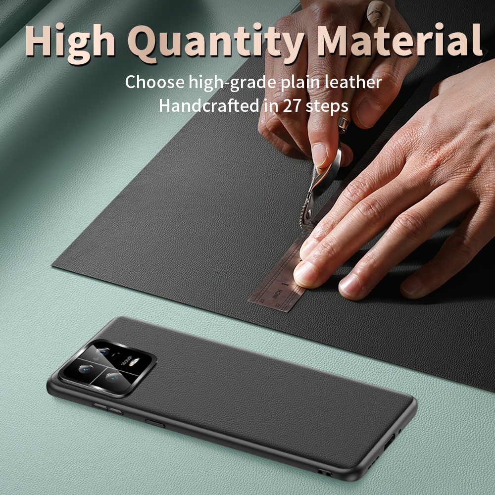 SmartDevil Ốp điện thoại da phối silicone siêu mỏng chống rơi thích hợp cho Xiaomi 13/ 13 Pro