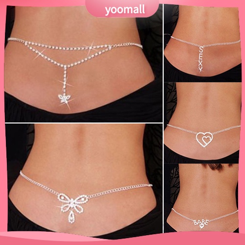 Dây Xích Đeo Hông Đính Đá Hình Bướm Dùng Múa Bụng Thời Trang Cho Nữ