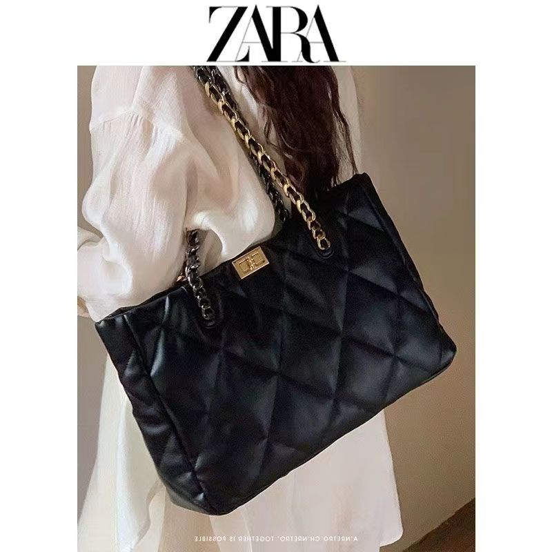 Túi Xách Đeo Vai Zara Cỡ Lớn Phối Dây Xích Đính Đá Thời Trang Nữ Sành Điệu