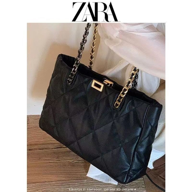 Túi Xách Đeo Vai Zara Cỡ Lớn Phối Dây Xích Đính Đá Thời Trang Nữ Sành Điệu