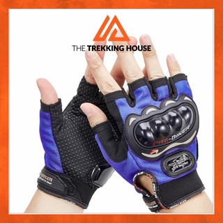Găng tay xe máy Probiker - Sport loại 1, bao tay đi phượt hở ngón có gù bảo vệ