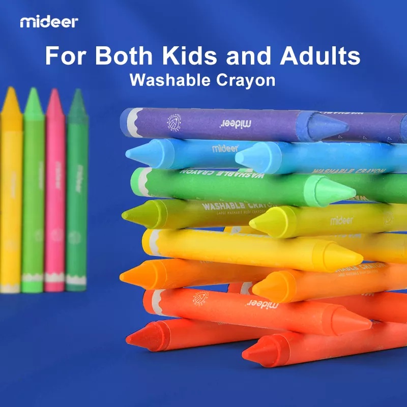 Bút Sáp Màu Tập Tô An Toàn Dễ Tẩy Tửa Mideer Washable Crayon