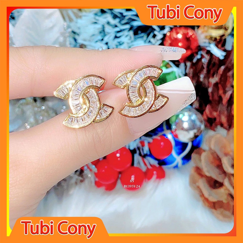 Bông tai nữ mạ vàng chữ X thời trang đón xuân mẫu 85.0.33.06.060123