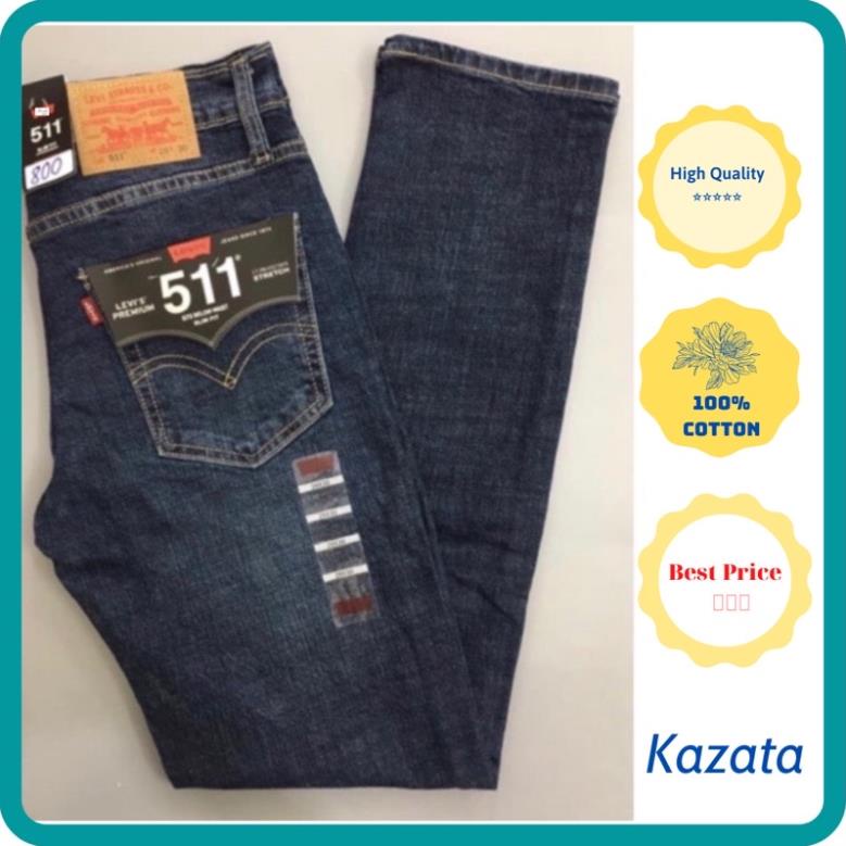 Quần Jean Nam Đẹp LE511 Vải Không Phai Co Giãn Xanh Rêu dáng Slimfit *