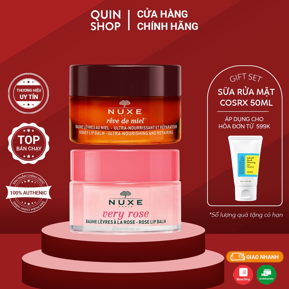 Sáp Dưỡng Môi Giảm Bong Tróc, Nứt Nẻ Nuxe Paris Honey, Rose Lip Balm