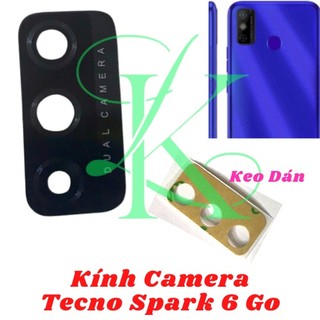 Mặt kính camera Tecno Spark 6 Go sẵn keo dán