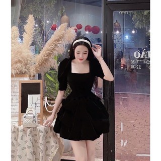 Đầm cổ xoè tay phồng bigsize_saigon(50-90kg)