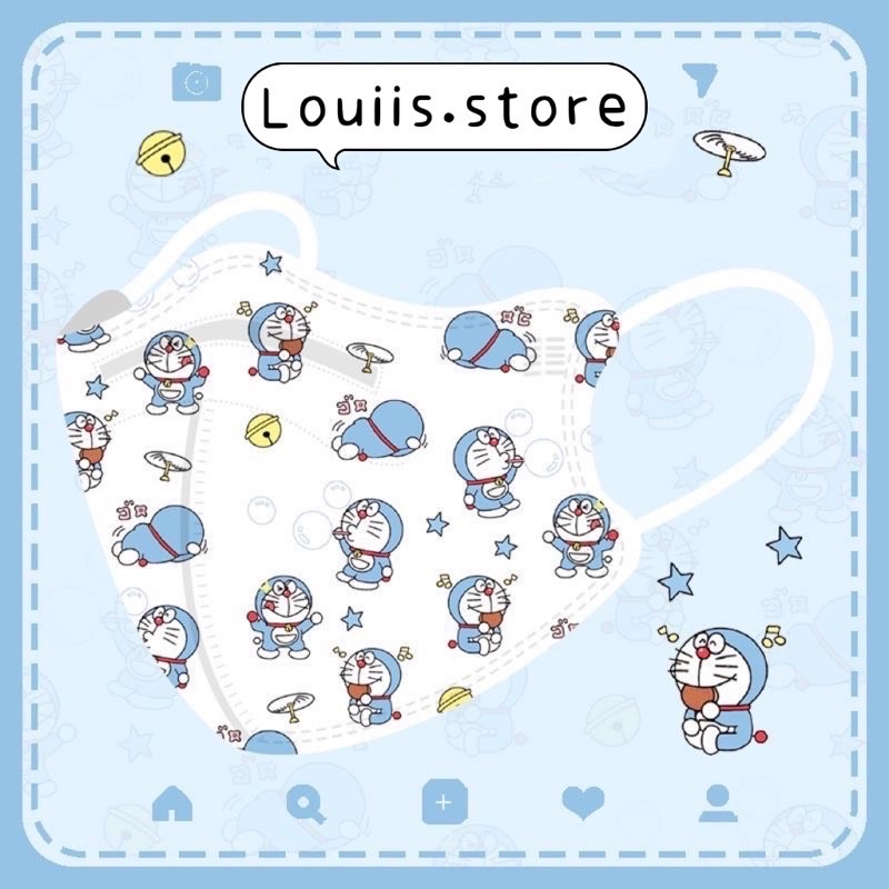 Khẩu trang hoạt hình hoạ tiết thời trang, in hình dễ thương người lớn Louiis.store